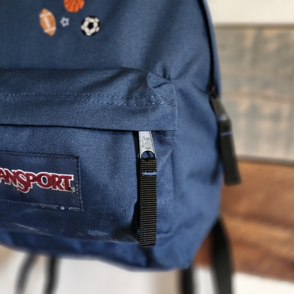Jansport Navy Blue Small Mini Sporty Youth Kids Backpack - Picture 5 of 12